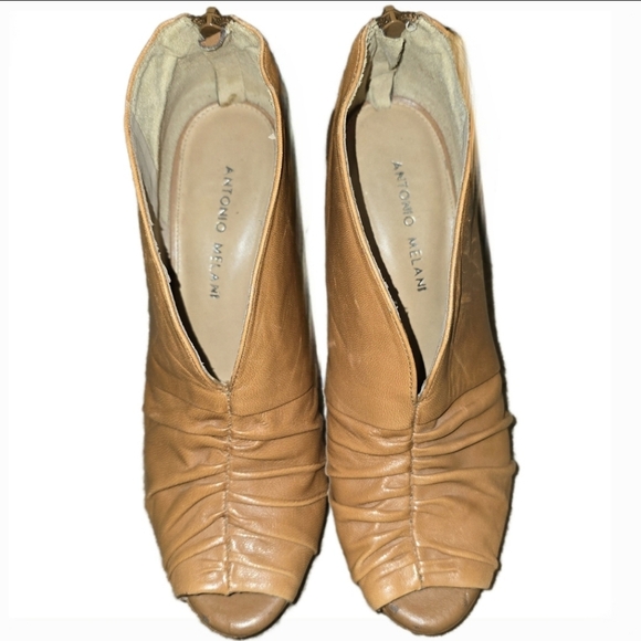 Antonio Melani Stiletto Peep Toe Booties in Tan - Ladies Size 8M - Picture 3 of 9